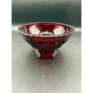 Vintage Avon Cape Cod Ruby Red Footed Pedestal Bowl-Candy or Nut Dish
